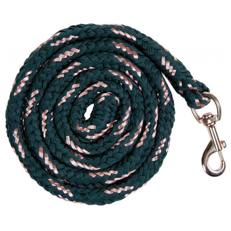 Longe rosegold avec mouqueton HKM vert / or rose