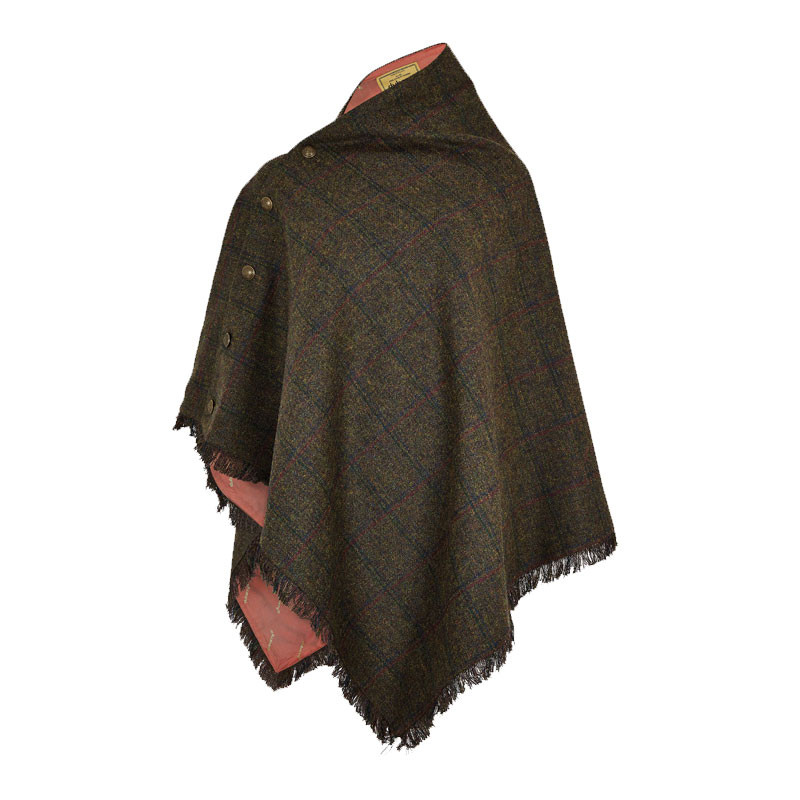 Poncho en tweed Hazelwood Dubarry marron foncé 1