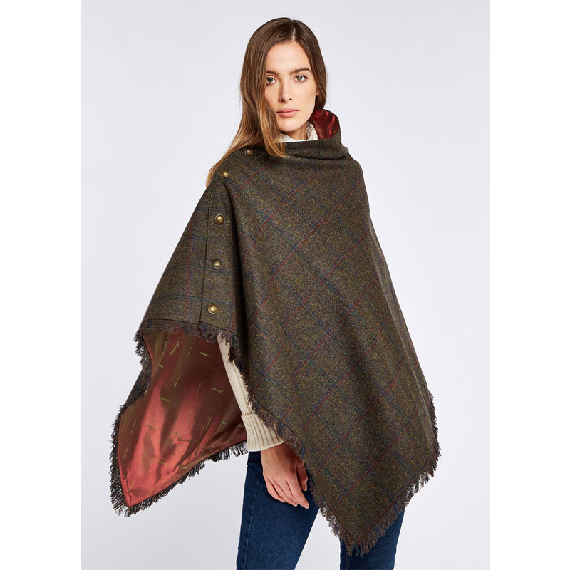 Poncho en tweed Hazelwood Dubarry marron foncé 2