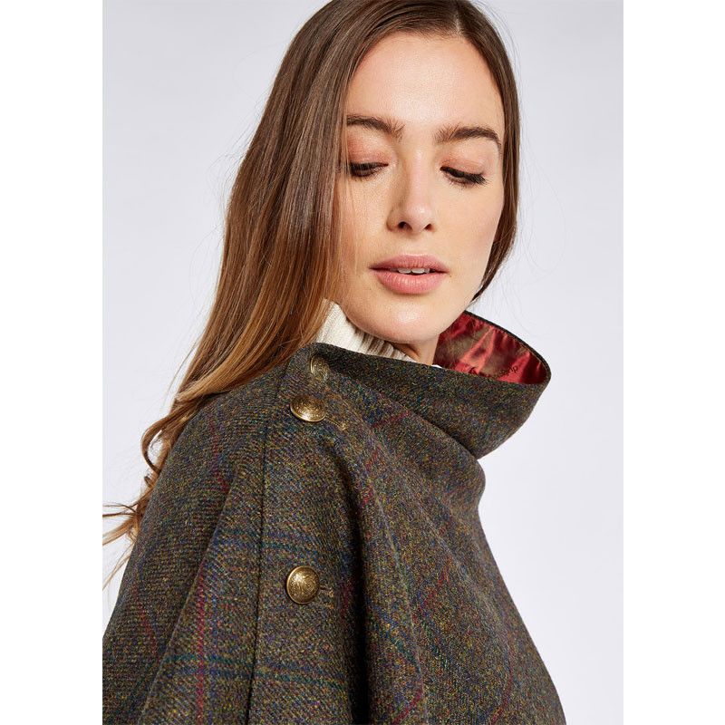 Poncho en tweed Hazelwood Dubarry marron foncé 3