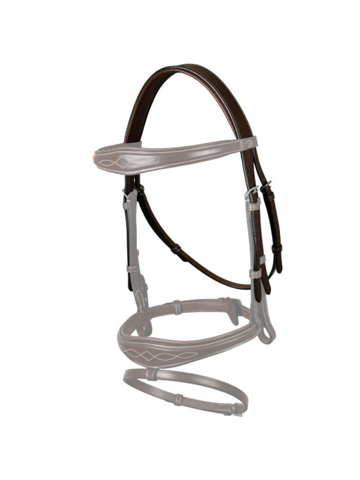 Têtière 3 branches "Hunter Collection" Dy'on brun