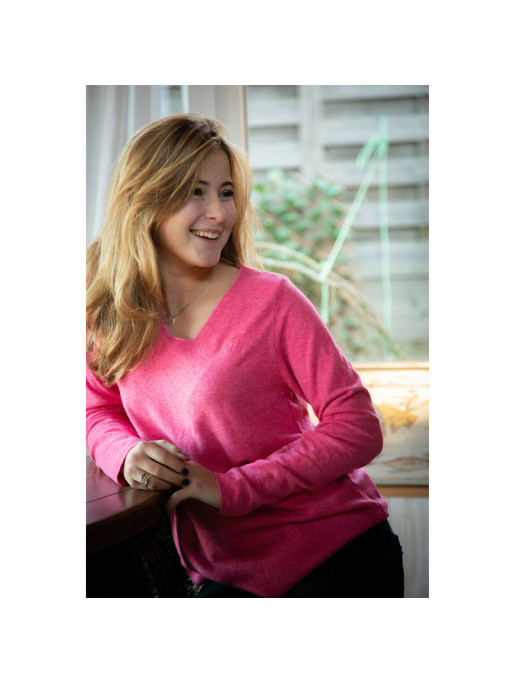 Pull Emy col en V oversize Jump'In Rose Pull Emy col en V oversize Jump'In Rose