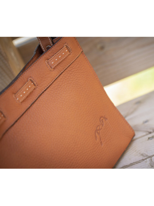 Sac en cuir Pauline Pénélope marron logo