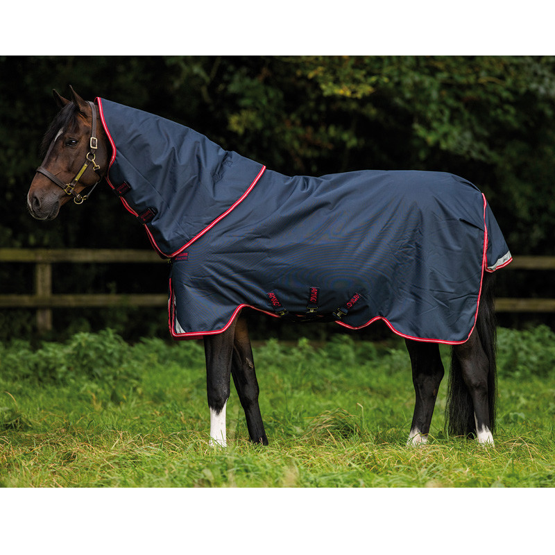 Couverture Amigo Bravo 12 Plus Horseware marine et rouge