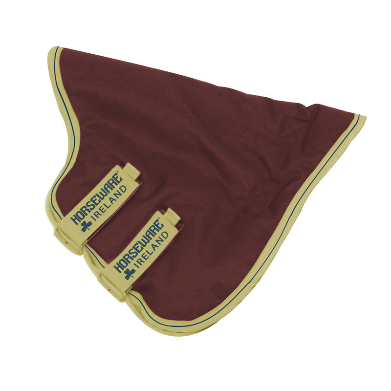 Couvre-cou Amigo Hero Ripstop Hood Horseware marron et vert fond blanc