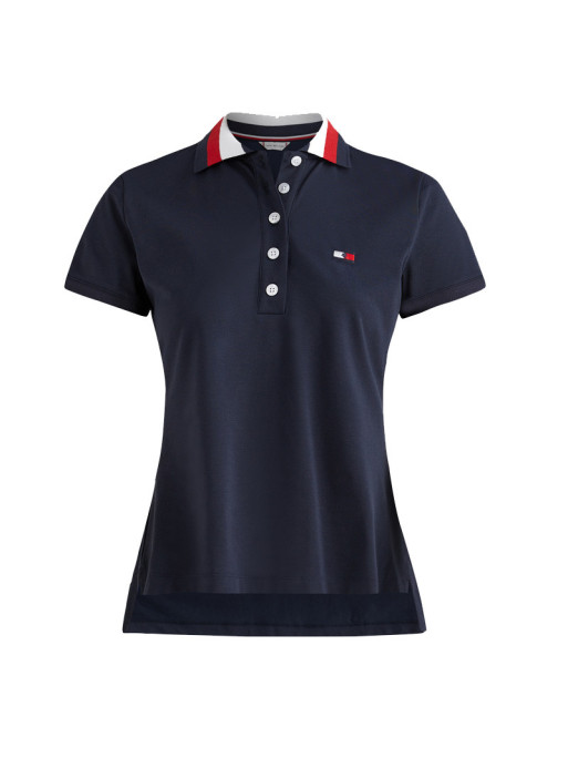 Polo col bleu blanc rouge Tommy Hilfiger Equestrian marine Polo col bleu blanc rouge Tommy Hilfiger Equestrian marine