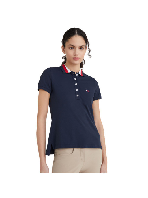 Polo col bleu blanc rouge Tommy Hilfiger Equestrian marine 1 Polo col bleu blanc rouge Tommy Hilfiger Equestrian marine 1