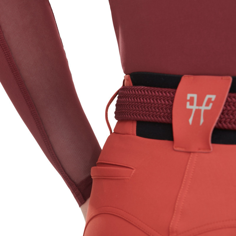 Polo Sunset 2022 Femme Horse Pilot dark red bas du dos