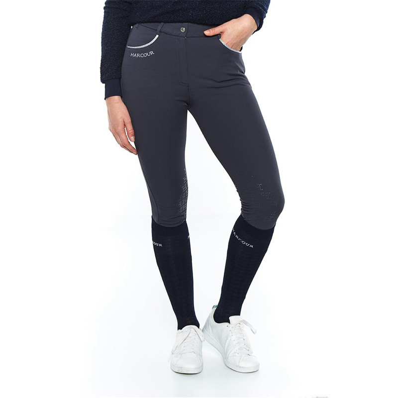 Pantalon Jaltika fix system grip Femme Rider Harcour gris avant porté