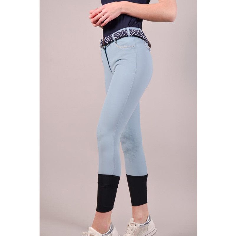 Pantalon Jaltika fix system grip Femme Rider Harcour bleu avant porté