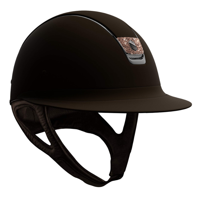 Casque Miss Shield Blason Crystal Fabric Metalic Rose Samshield marron