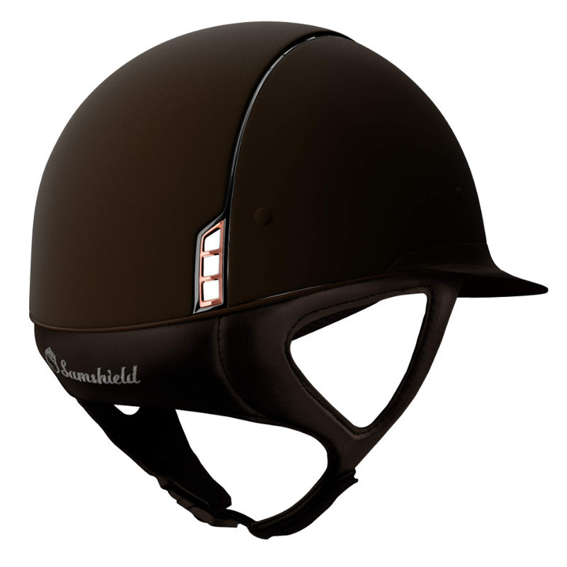 Casque Miss Shield Blason Crystal Fabric Metalic Rose Samshield marron