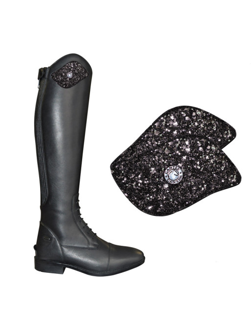 Empiècements pour bottes Pratoni Canter noir strass Empiècements pour bottes Pratoni Canter noir strass