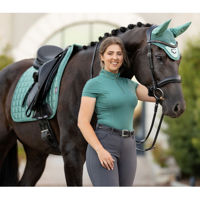 Tapis de selle loire memory dressage square dressage Lemieux sauge