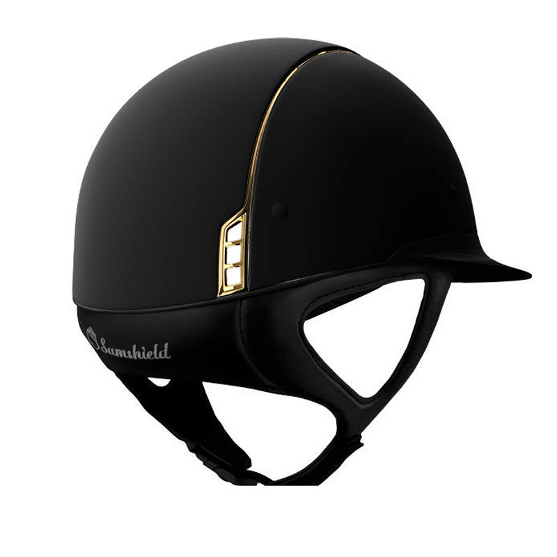 Casque Miss Shield Shadowmatt blason et liseré chrome gold Samshield