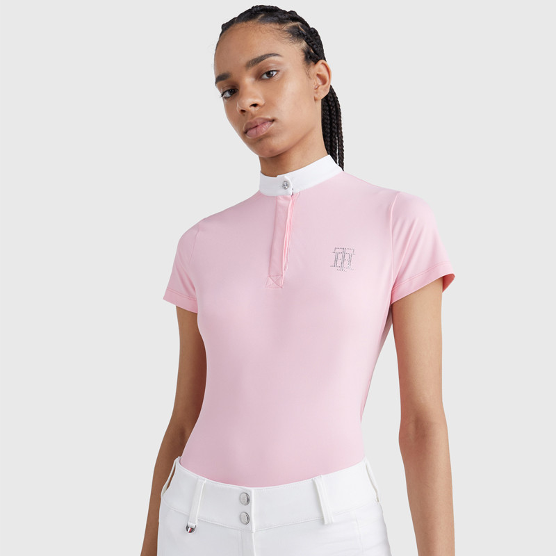 T-Shirt concours à manches courtes Rhinestone Performance Tommy Hilfiger Equestrian