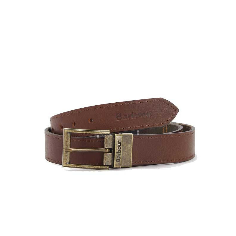 Ceinture réversible cuir et Tartan Barbour
