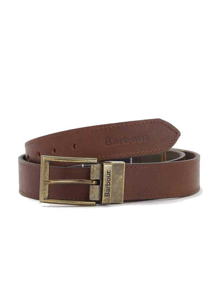 Ceinture réversible cuir et Tartan Barbour